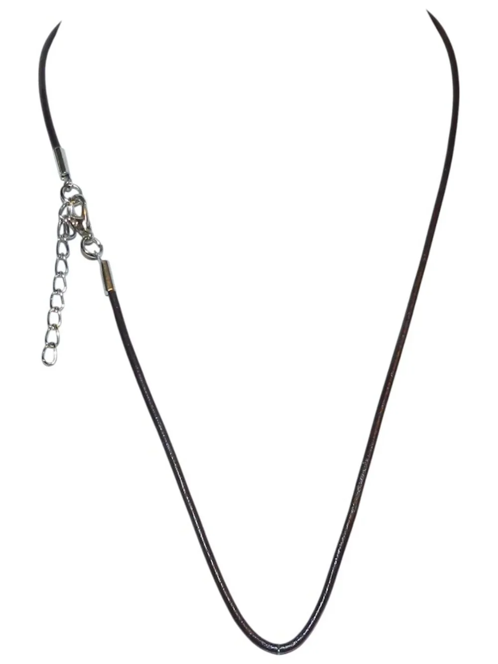 NC237 Dark Brown Rolled Leather w Silver Lobster Clasp 18
